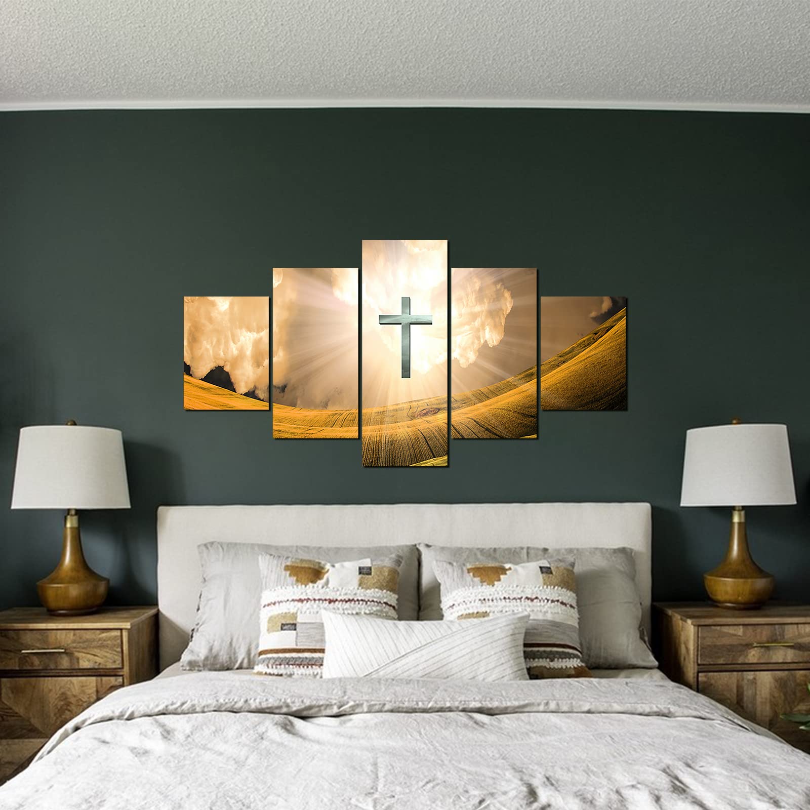 Bilderdepot24 Jesus Am Kreuz Leinwandbild - 60x50cm Wanddekoration In Galeriequalität