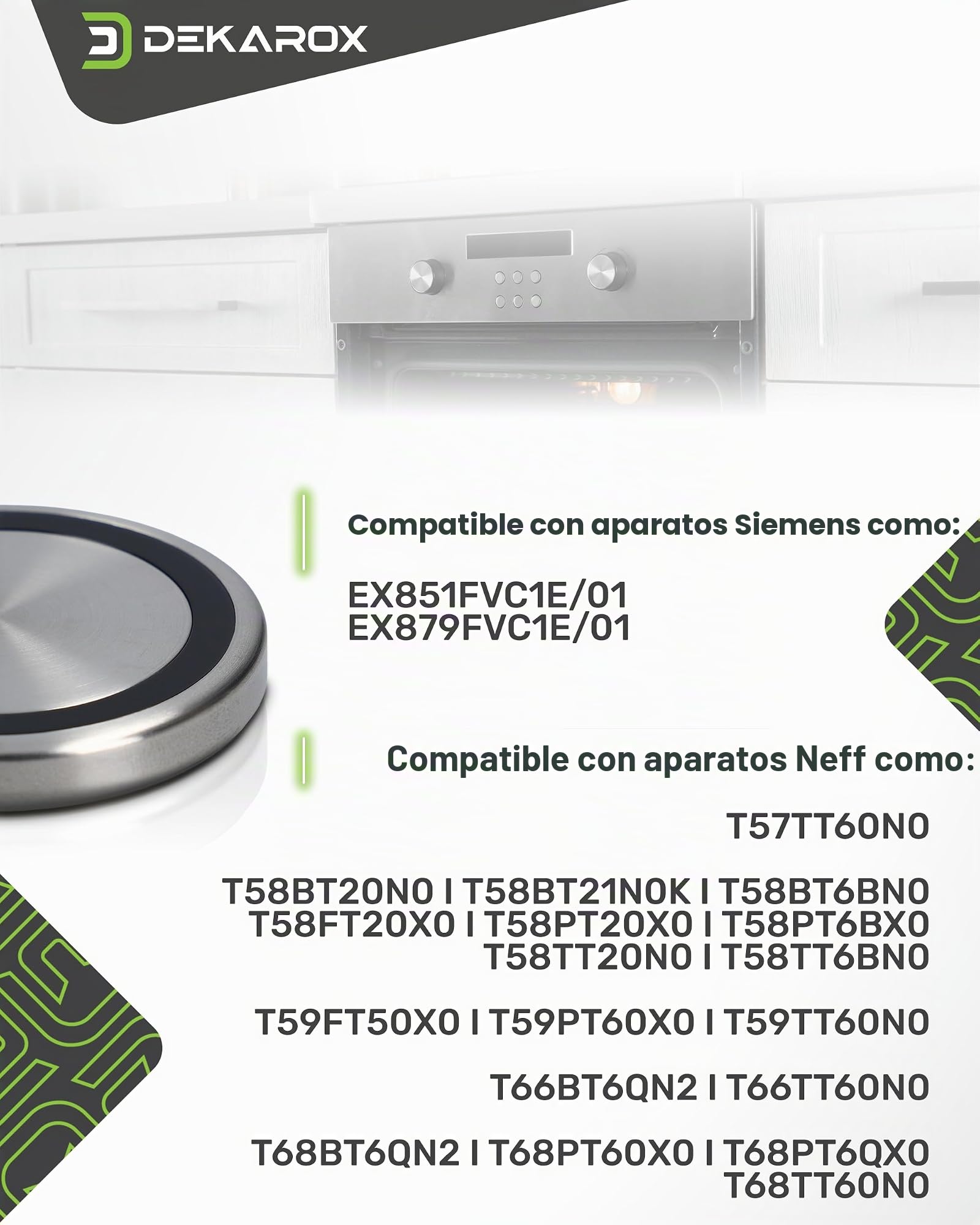 Botón giratorio TwistPad 50 mm de diámetro magnético para Neff 10004928 para placa de inducción, horno