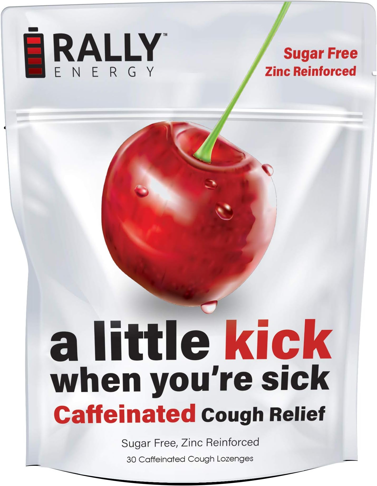 Rally Energy Sugar Free Cherry Flavor Cough Drops, Cough