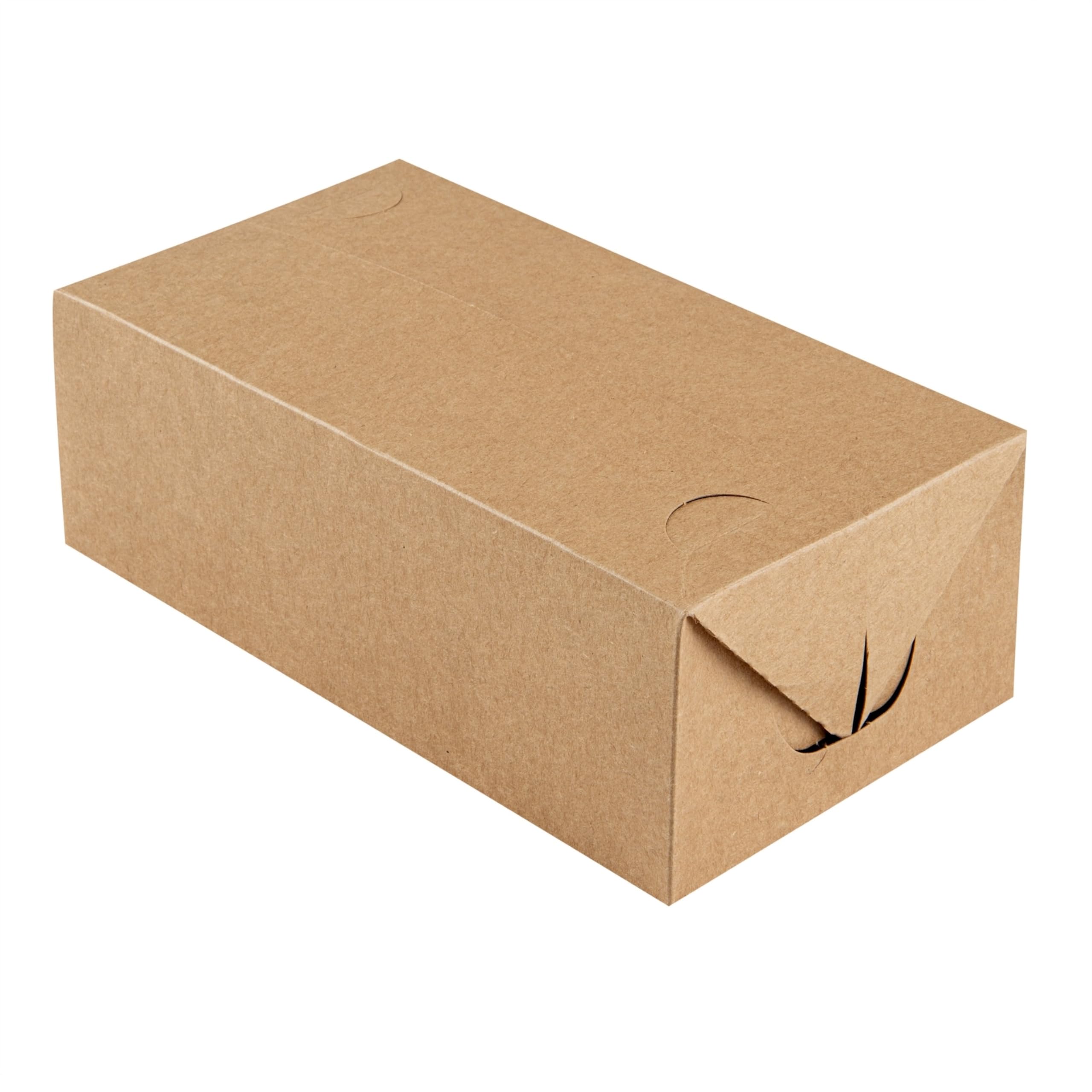 Restaurantware Takeout Food Container 400 Count 71 Ounce Paper Disposable Food Box Spill-Resistant Rectangular Kraft Box Secure Closure Brown