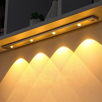 Under Cabinet Lights Motion Sensor, Under Counter Closet Lighting,Battery Operated Wireless Rechargeable Closet Light, Magnetic Motion Sensor Light Indoor,Under Counter Lights for Closet,Cabinet
