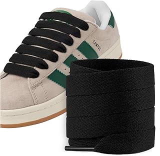 Puzeam 2 Paar Flache Schnürsenkel, 15 mm Breit, Ersatz, Reißfest Schuhbänder für Sneaker und Turnschuhe, Sportschuhe