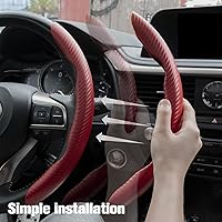 Vista 4 de Amiss Protector Antideslizante de Volante de Fibra de Carbono, Cubierta de Volante Universal Mariposa Segmentada, Accesorios para Interior de Coche