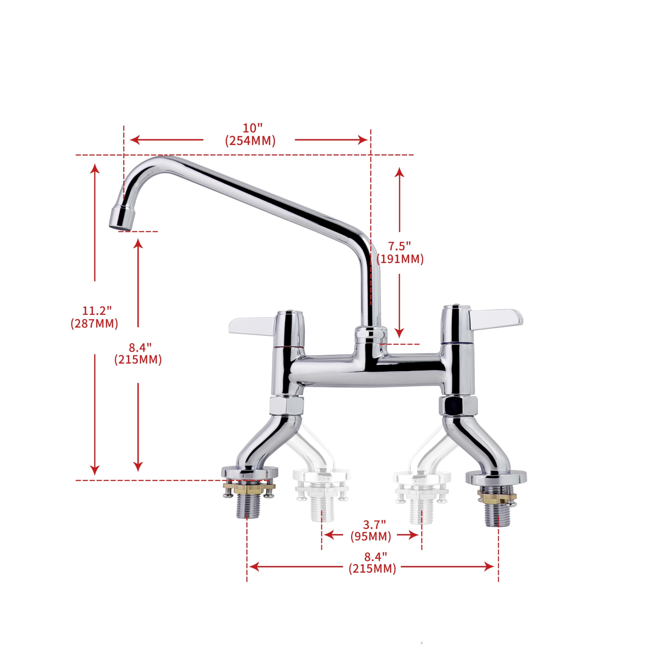 TAIMIKO Robinet Mitigeur D'évier De Cuisine 2 Trous Robinet