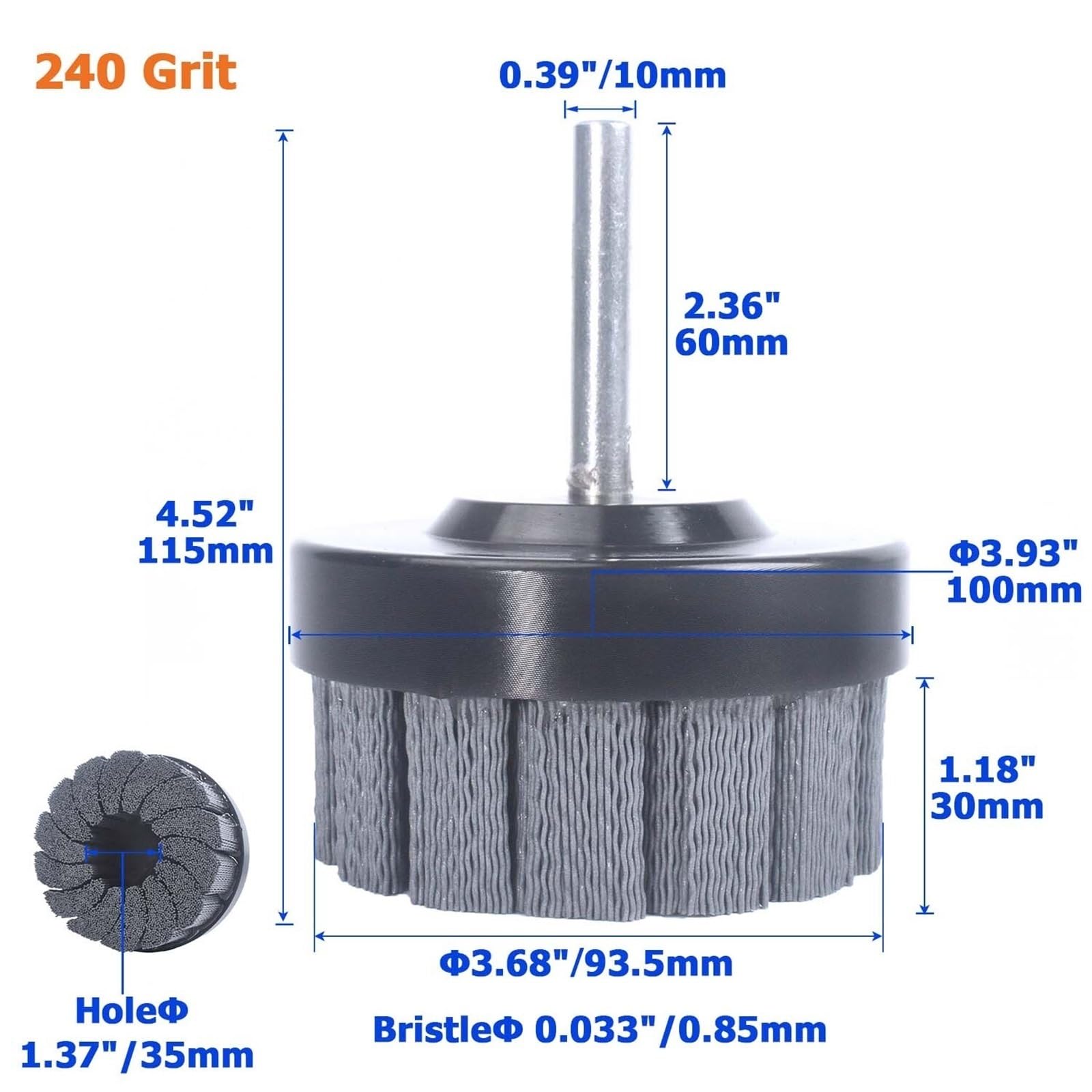 Szczotki ścierne z nylonu tarczowego Węglik krzemu Wykańczanie powierzchni Gratowanie Usuwanie rdzy Szczotka do czyszczenia Mocna frezarka CNC(Grit240 Dia100mm)