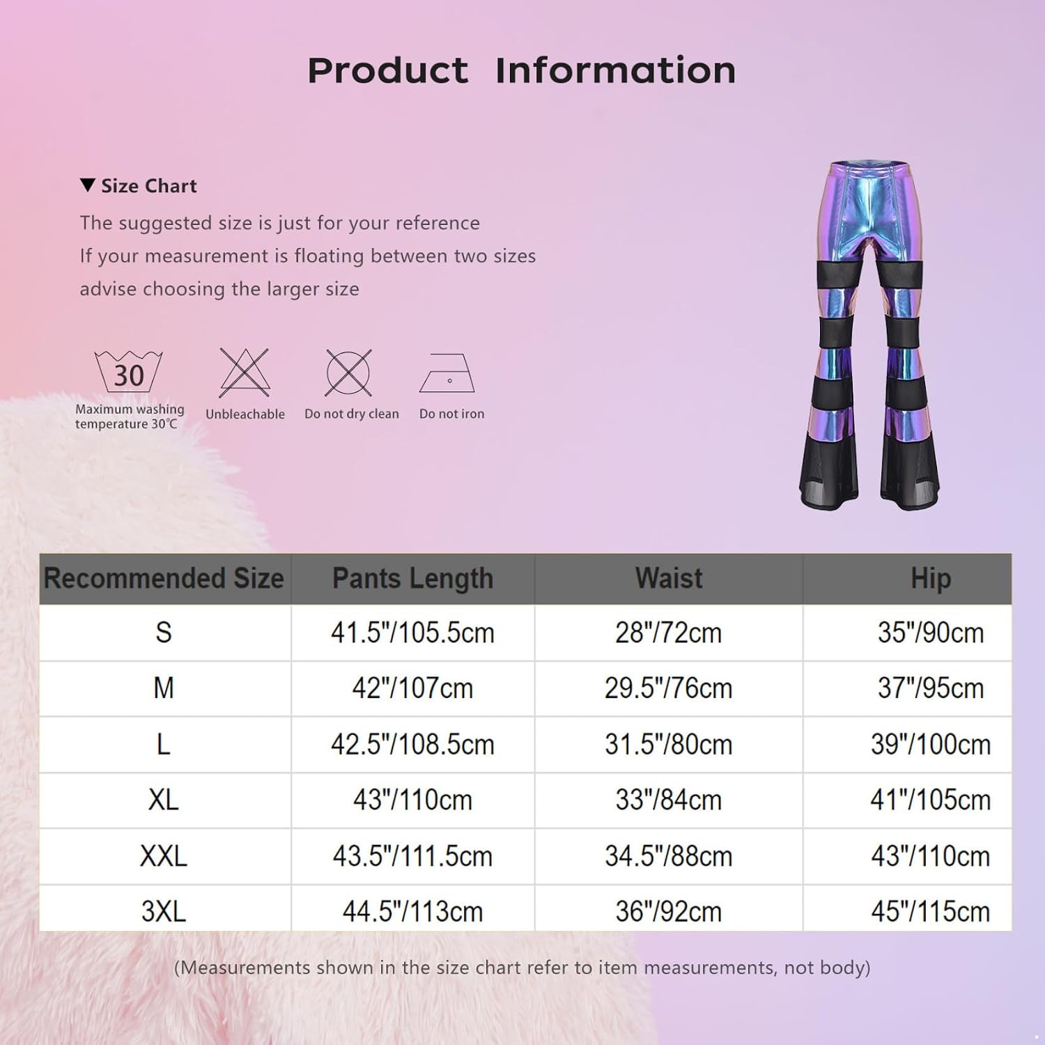 Vxuxlje Mens Retro Disco Dance Bell Bottoms Shiny Metallic Mesh Patchwork Flared Pants Clubwear