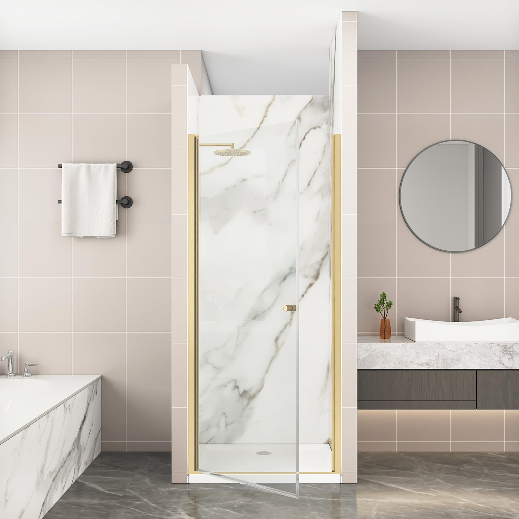 34　BCR-56 Bathlink Pivot Shower Door,32-34