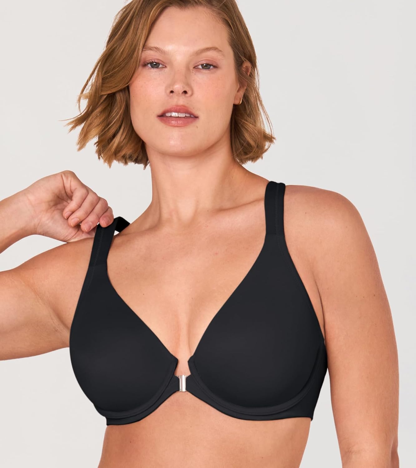 DELIMIRA Women's Front Closure Full Coverage Bras Plus Size Underwire Racerback Supportive Plunge Unlined Bra - Image 4