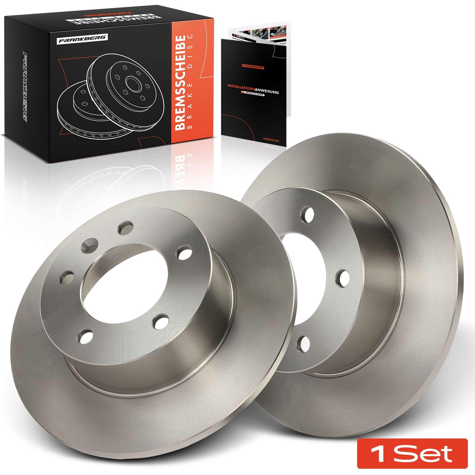 Frankberg 2 discos de freno para eje trasero compatible con NV400 Bus X62 X62B 2.3L 2011-2023 Movano B Bus 2.3L 2010-2023 Master III Kasten FV 2.3L 2010-2023 Replace# 4320600Q0A