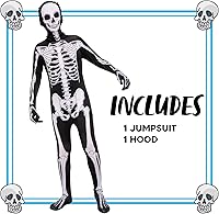 Vista 5 de Spooktacular Creations Disfraz de esqueleto 3D de Halloween para niños, disfraz de esqueleto para Halloween