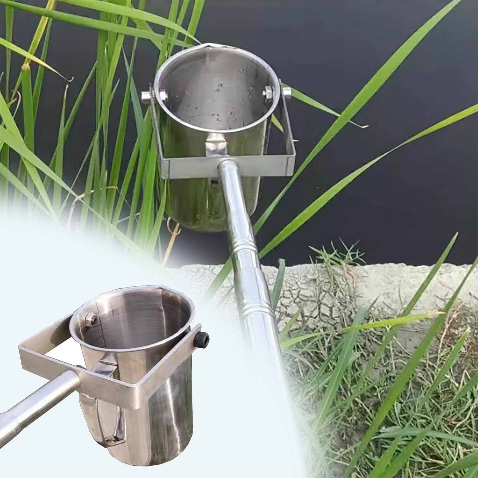 tazza per campionamento 'acqua Attrezzatura di campionamento 'acqua regolabile per il monitoraggio e l'acquisizione della qualità dei liquidi, mestolo per(500 ml,L 300cm/9.8')