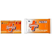 Savlon Germ Protection Wipes 10 Nos Pack & Savlon Glycerine Soap, 125g (Buy 3 Get 1 Free)