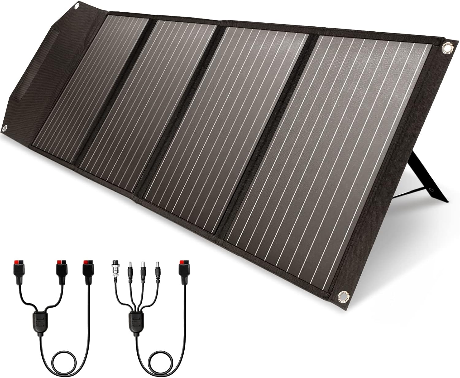 ROCKPALS RP082 100w Foldable Solar Panel with Kickstand, Parallel Cable, QC 3.0 and USB-C, Upgraded Portable Solar Panels for Jackery/ Anker /Rockpals Power Station : Patio, Lawn & Garden
