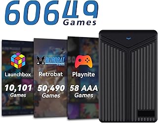 Retro Game Console 5TB HDD Emulator Console with Built in 60,649 Games, Hard Drive HDD Preloaded with 3 Game System, Plug and Play Video Games Gaming