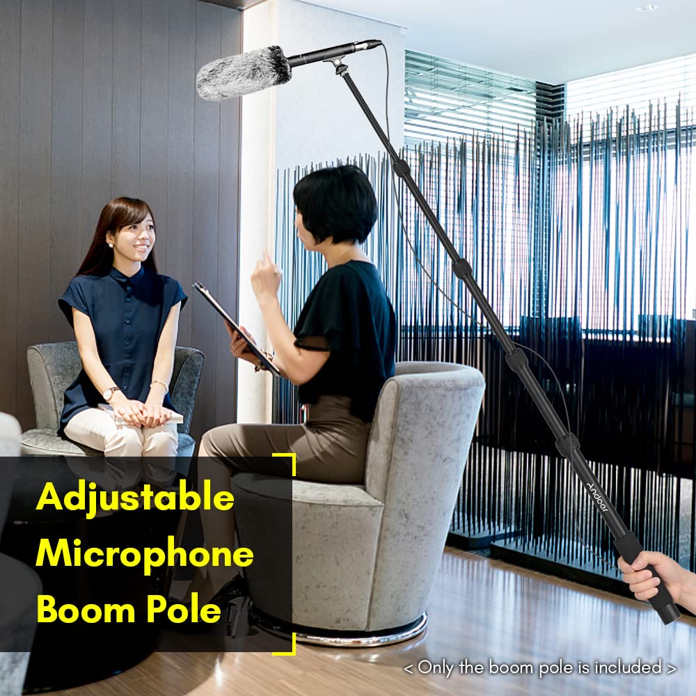 Braccio portatile a 5 sezioni, estensibile, in lega di alluminio, con filettatura a vite da 1 10,2 cm, chiusura a torsione, lunghezza regolabile, leggero, per microfoni