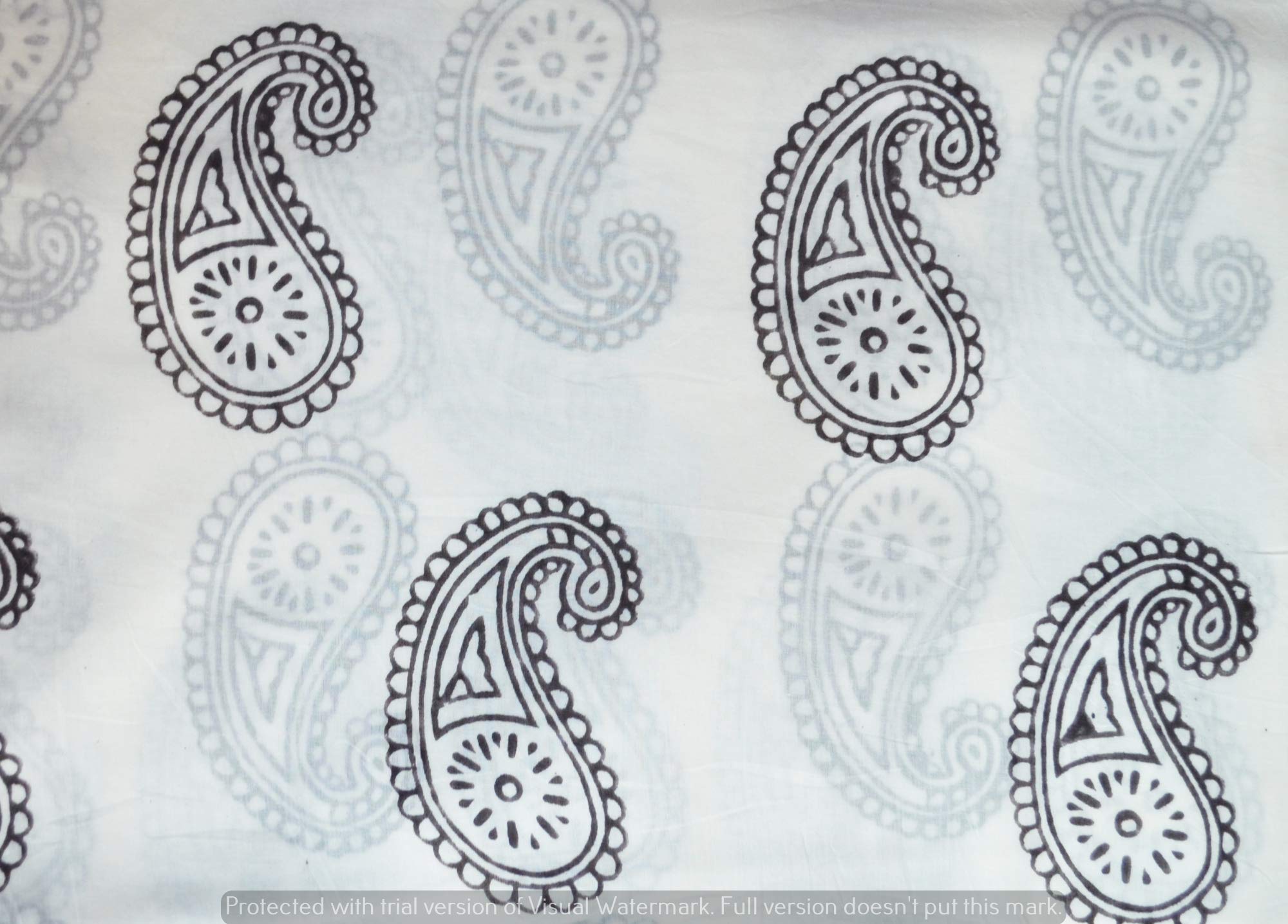 Traditional Jaipur Printed Cotton Fabric by The Yards, Indian Printed Fabrics Cloths for Summer Dress, Kurti, Scarfs, Cushion, Sofa Cover (2.5 Yards)