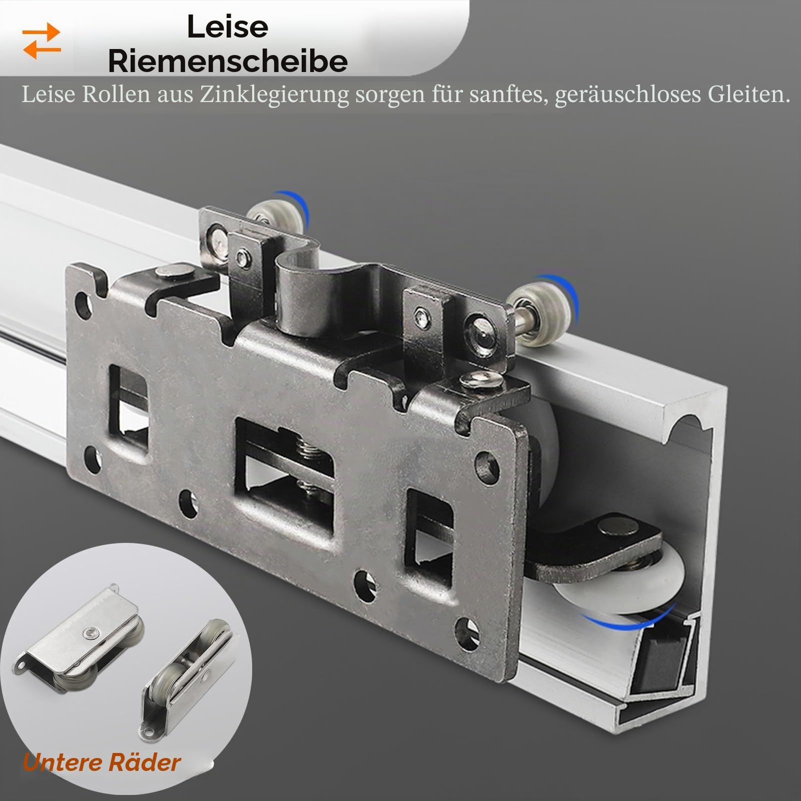Schiebetür Komplettset Unsichtbare Schiebetürschiene, Schienenlose Schiebetür mit Spiegel, Verdeckte Schiebetürbeschläge, Türschienen- und Rollensatz(34in/86cm)