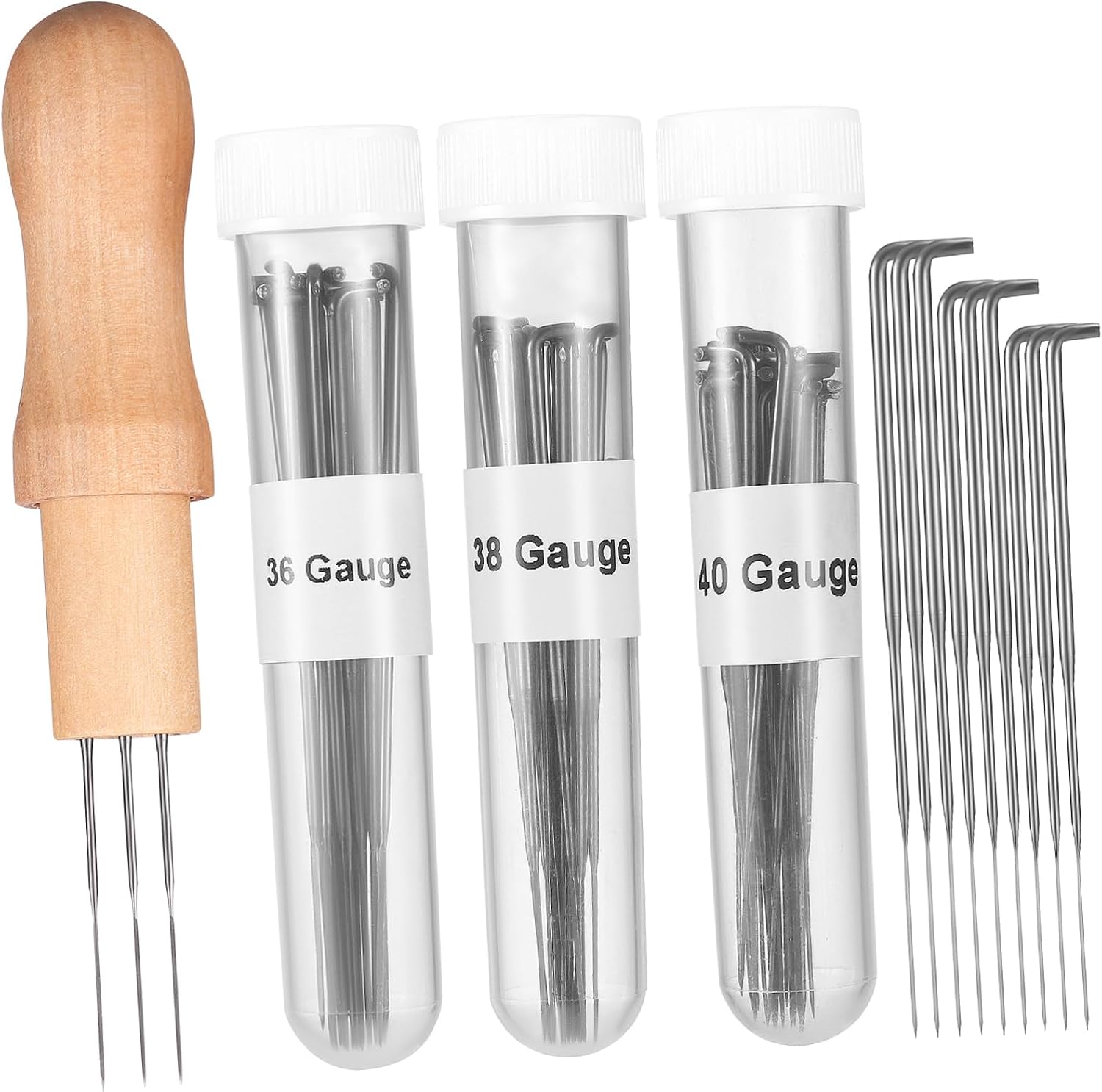 PLAFOPE Felting Needles Wool Felting Tools Punch Needles Wooden Handles for DIY Craft