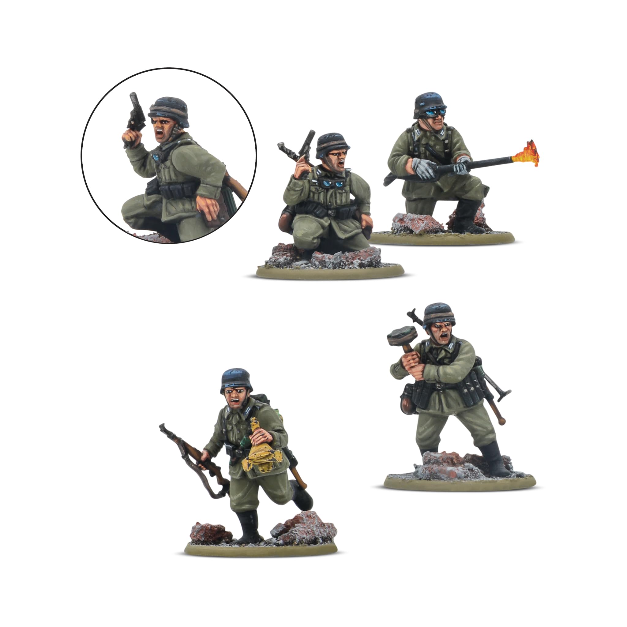 Warlord Games Bundeswehr-Veteranen-Infanterie-Zug – 28 mm große Kunststoff-Miniaturen für Bolzenaktion, sehr detaillierte Miniaturen aus dem 2. Weltkrieg