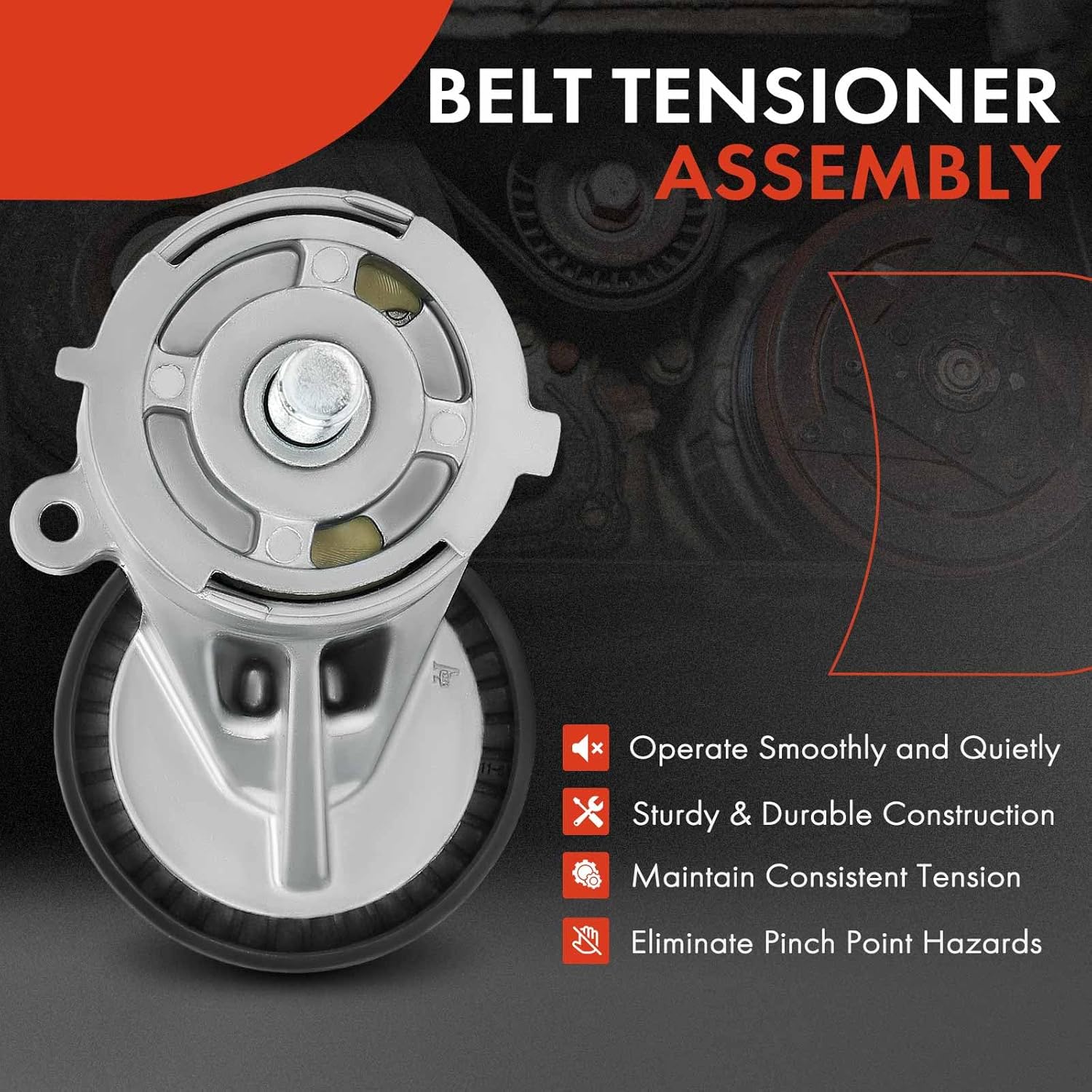 A-Premium A/C Drive Belt Tensioner Assembly with Pulley Compatible with Volkswagen Beetle 2006-2015, Golf 2010-2014, Jetta 2005-2018, Passat 2012-2014, Bora, Rabbit, 2.5L, Petrol, Replace# 07K903315S