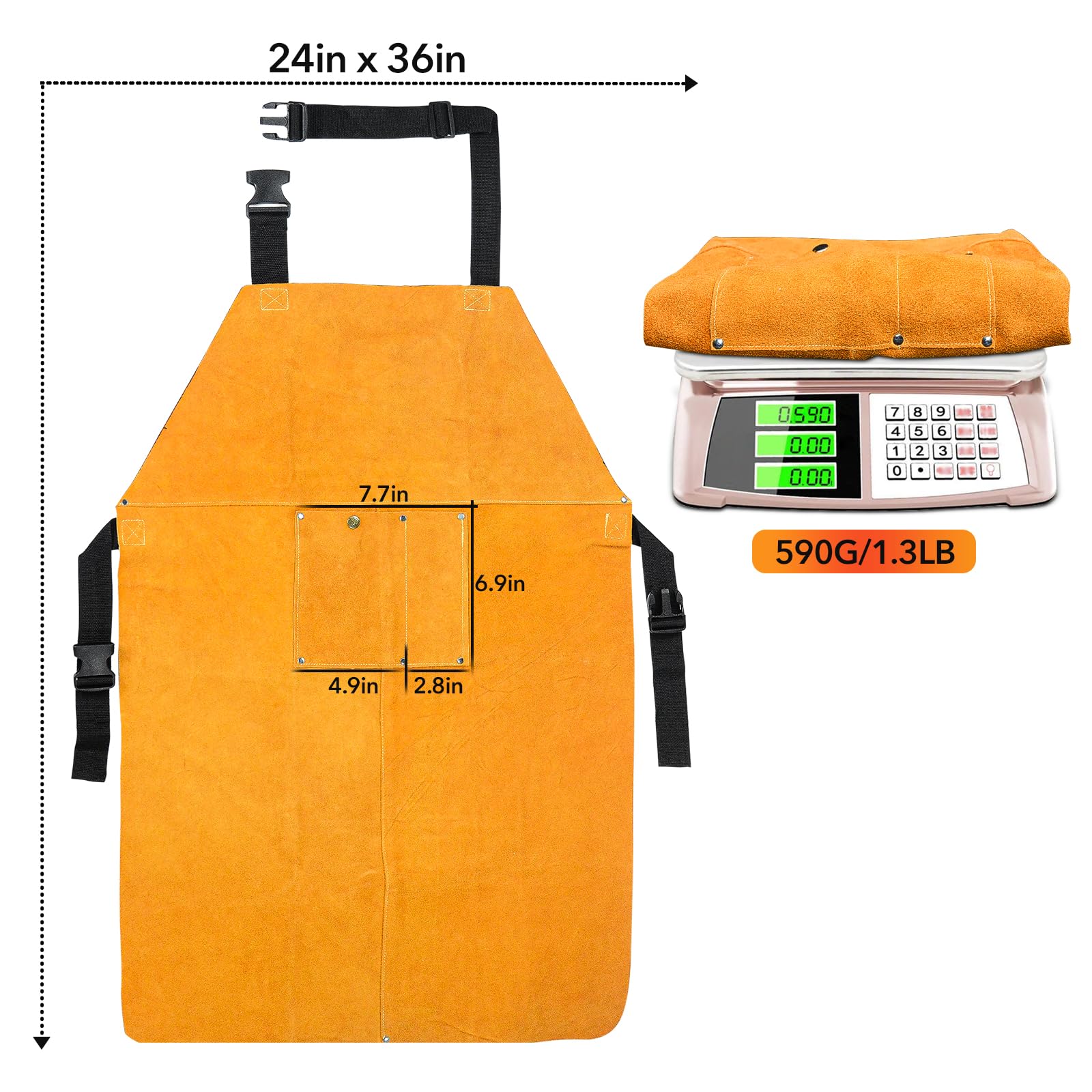 West Chester UPC-45 Vinyl Work Apron – [Pack of 12], Clear, 8 mil., 35 x 45 in., Liquid Resistant, Sewn Edge Hygiene Bib Apron with Cloth Waist Ties