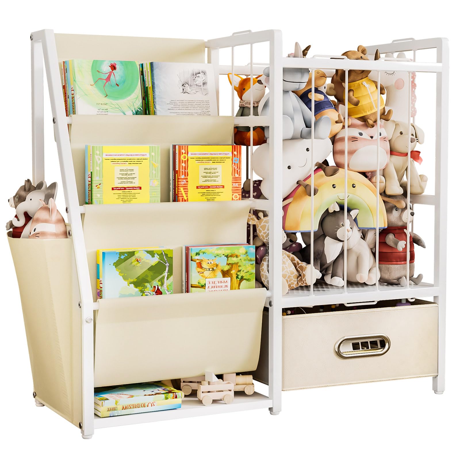 Yorbay Libreria per bambini, scaffale giocattolo, scaffale per bambini con 3 scomparti, scaffale per bambini per riporre libri fotografici e giocattoli, scaffale per bambini, adatto per cameretta dei