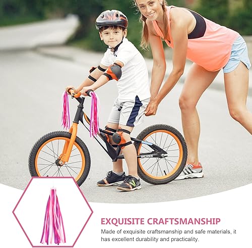 Miniatura 2 de NOLITOY 1 par de bicicletas Streamer niños Scooter borla arco iris vapor niños bicicleta mango cintas Scooter Cintas Grips niños bicicleta cinta