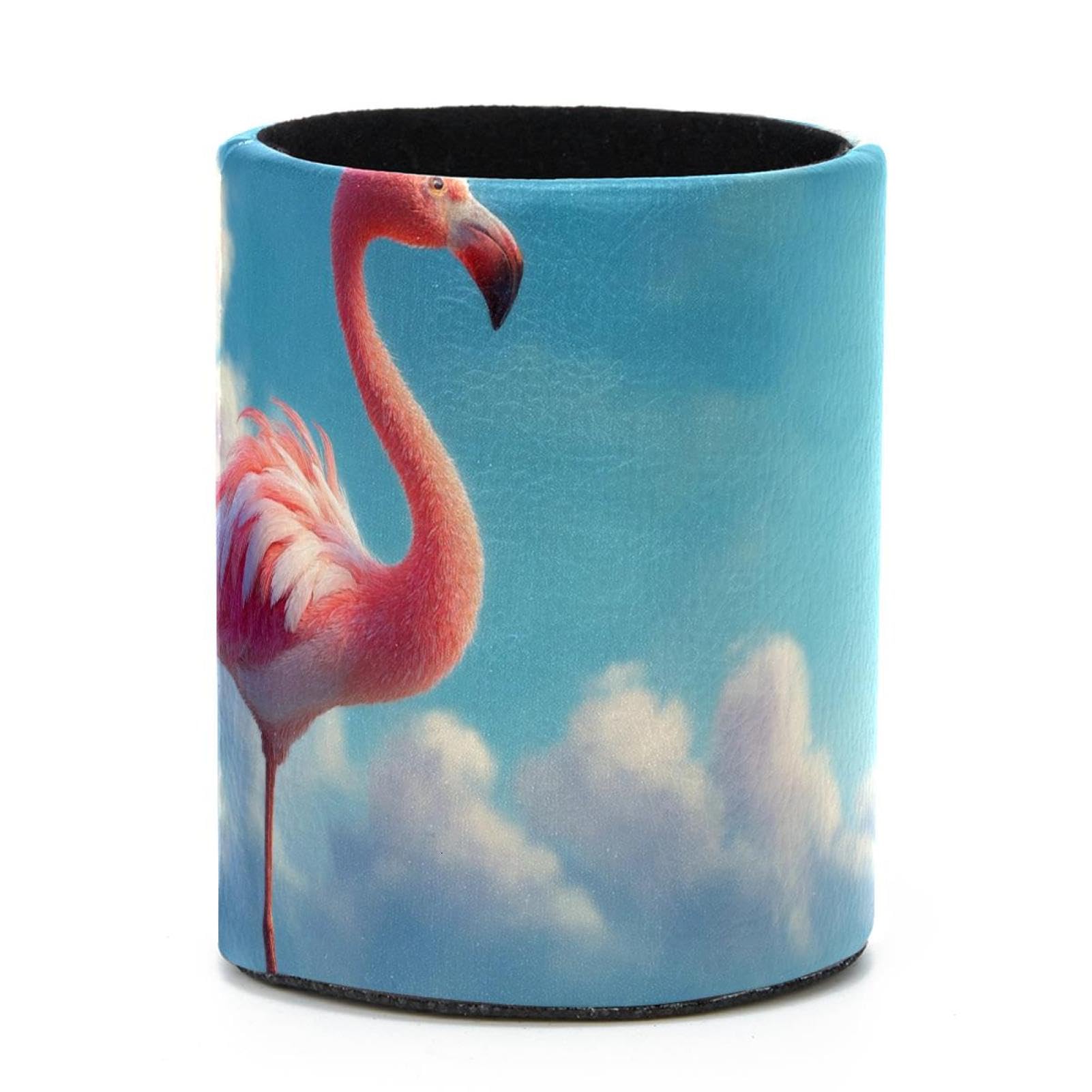 VAPOKF Round Pencil Holders for Desk, Flamingo Pen Holders Pen Pot Makeup Brushes Storage Desktop Stationery Supplies Organiser for Home Office