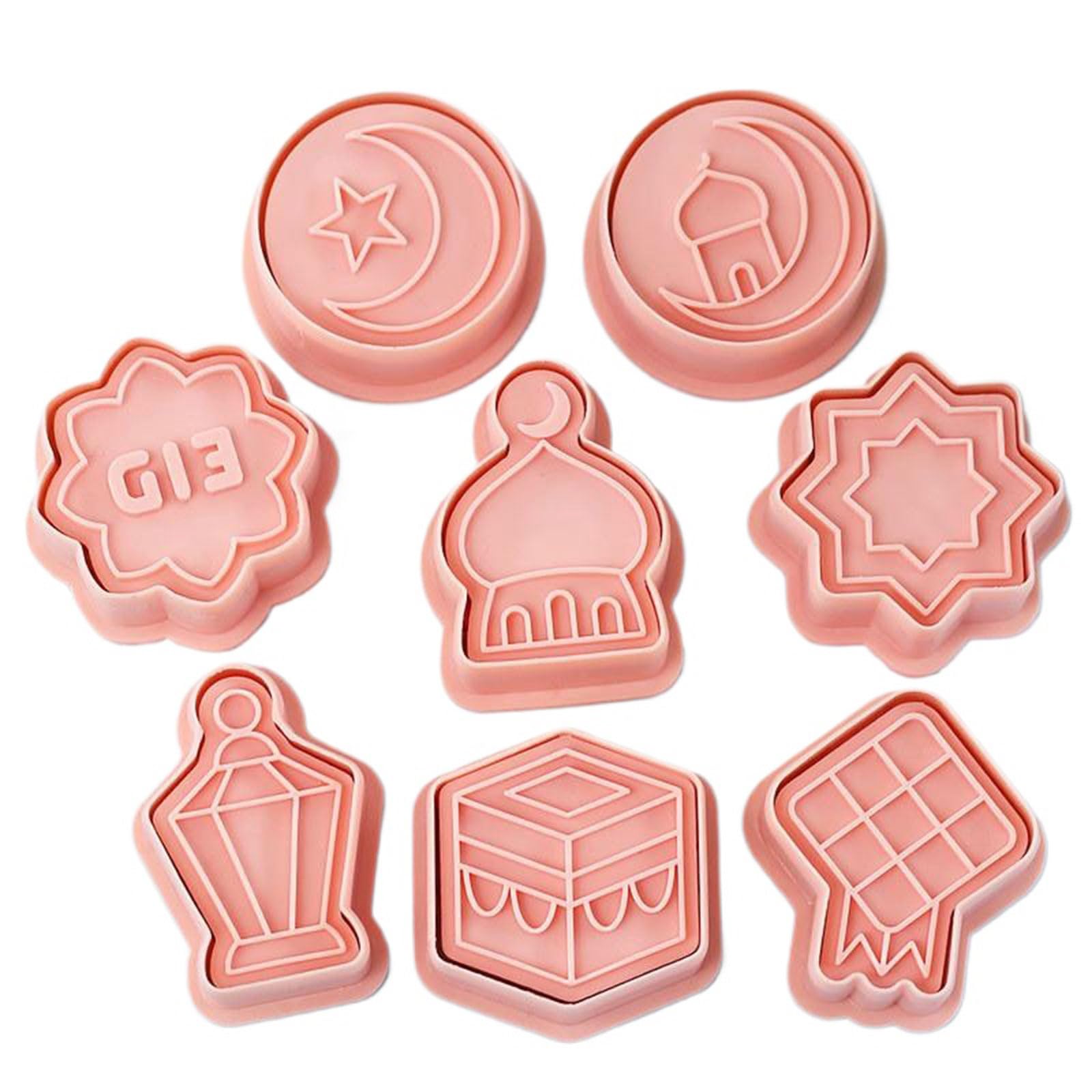 MALSSE 8Pcs Unique Castles Pattern Biscuits Mold Cookie Stamps Fondant Biscuits Pastries Cutter for Cake Baking Castles Cutter