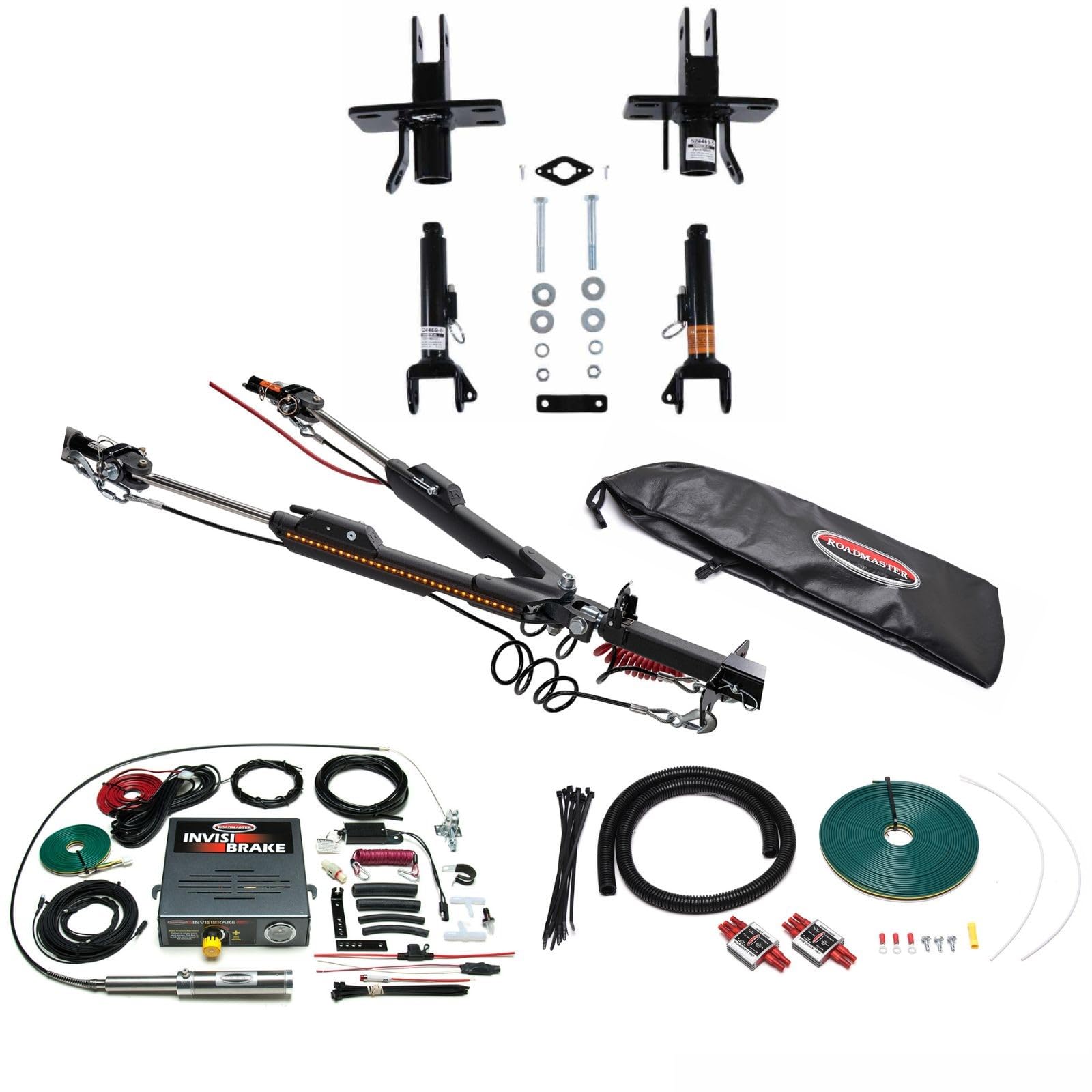 TrendsAuto Roadmaster Nighthawk Tow Bar and Baseplate Combo with Smart Diode Wiring Kit for Incandescent Bulbs, Invisibrake Braking System fits 2021 2024 Bronco with Metal Bumper | Includes Decal