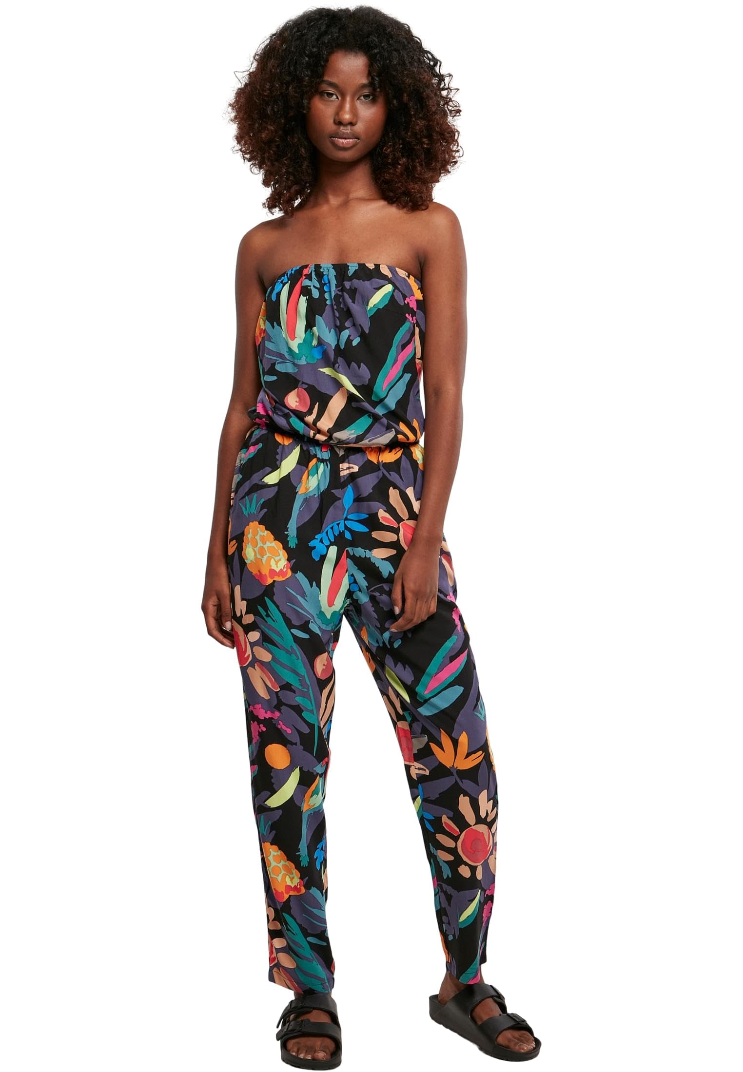 Urban Classics Damen Jumpsuit ohne Ärmel aus Viskose Material, Frauen Einteiler Ladies Viscose Bandeau Jumpsuit in vielen Farbvarianten, Größen XS - 5XL