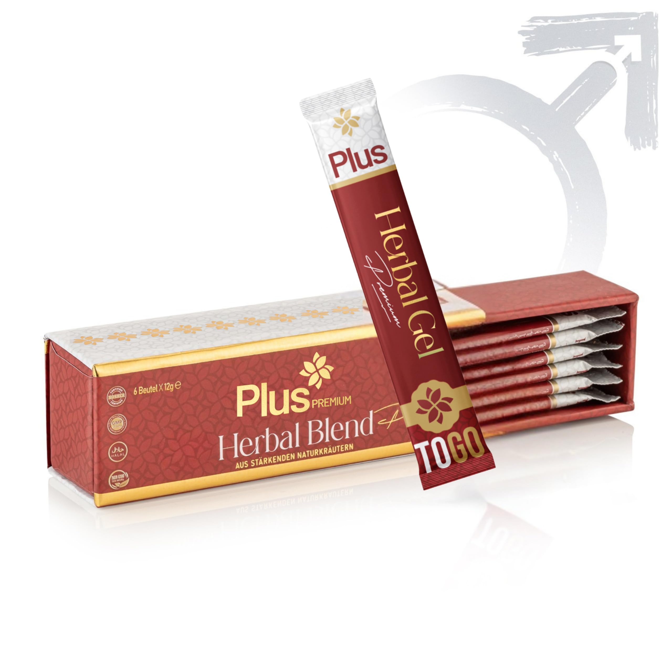 Plus Premium Miel, Efecto Inmediato, 6x12g Stick Miel Gel, Extra Fuerte para Hombres Activos