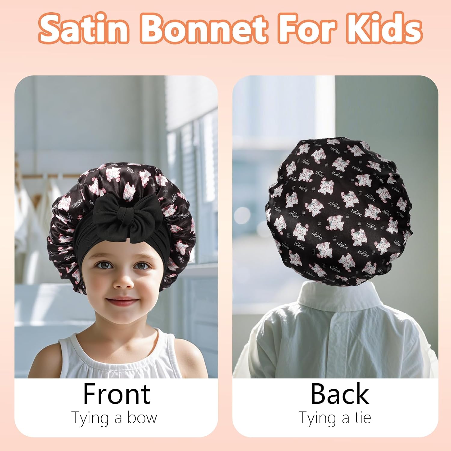 3 Pcs Kids Satin Bonnet