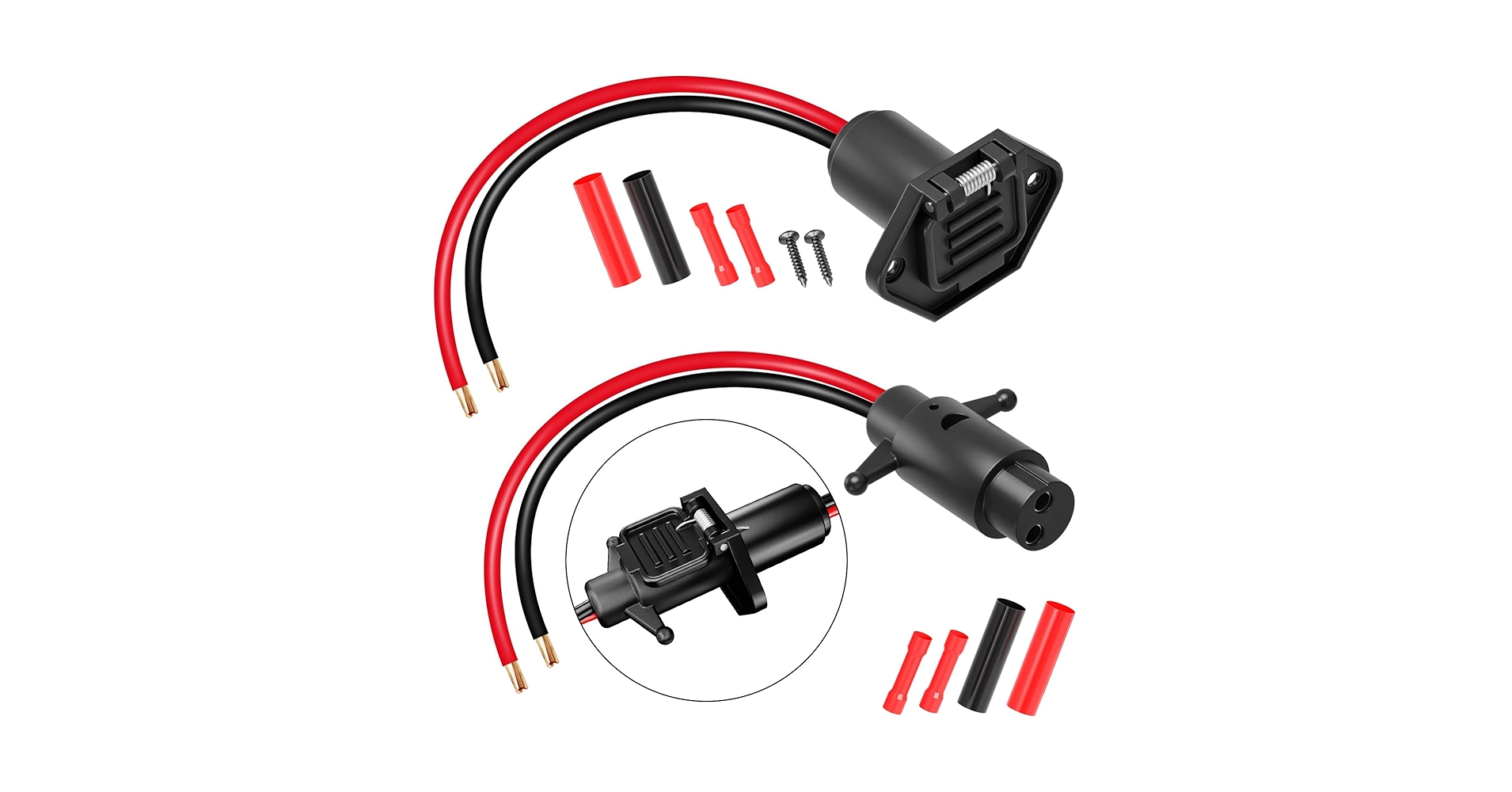 Trolling Motor Plug And Receptacle,12V/24V/26V/48V 8 Gauge 2