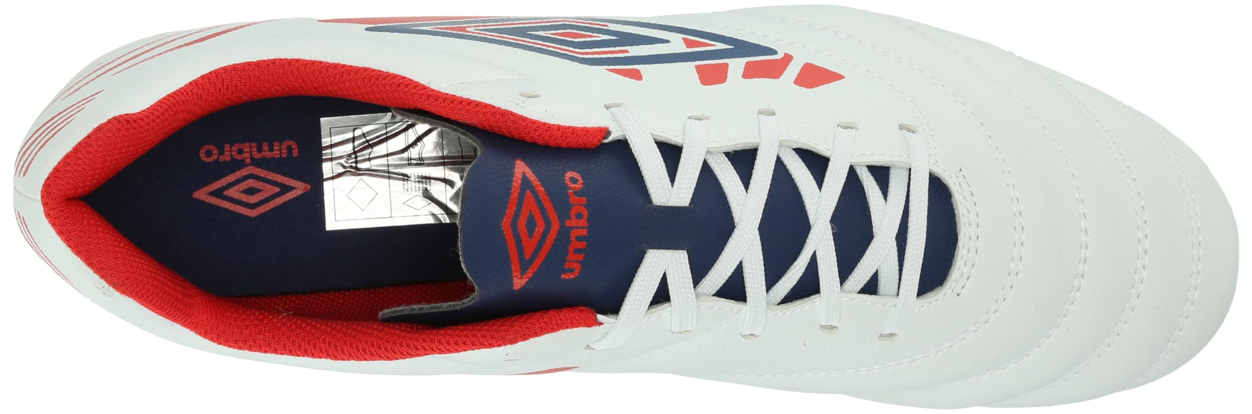 Umbro Homme Tocco 4 League FG Crampons de Football, Blanc/Bleu/Rouge, 41 EU