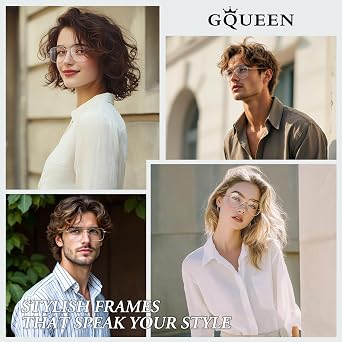 GQUEEN Fake Glasses Women Men Clear Lens Metal Frame UV400 Protection Fashion Retro Pilot Style Eyeglasses