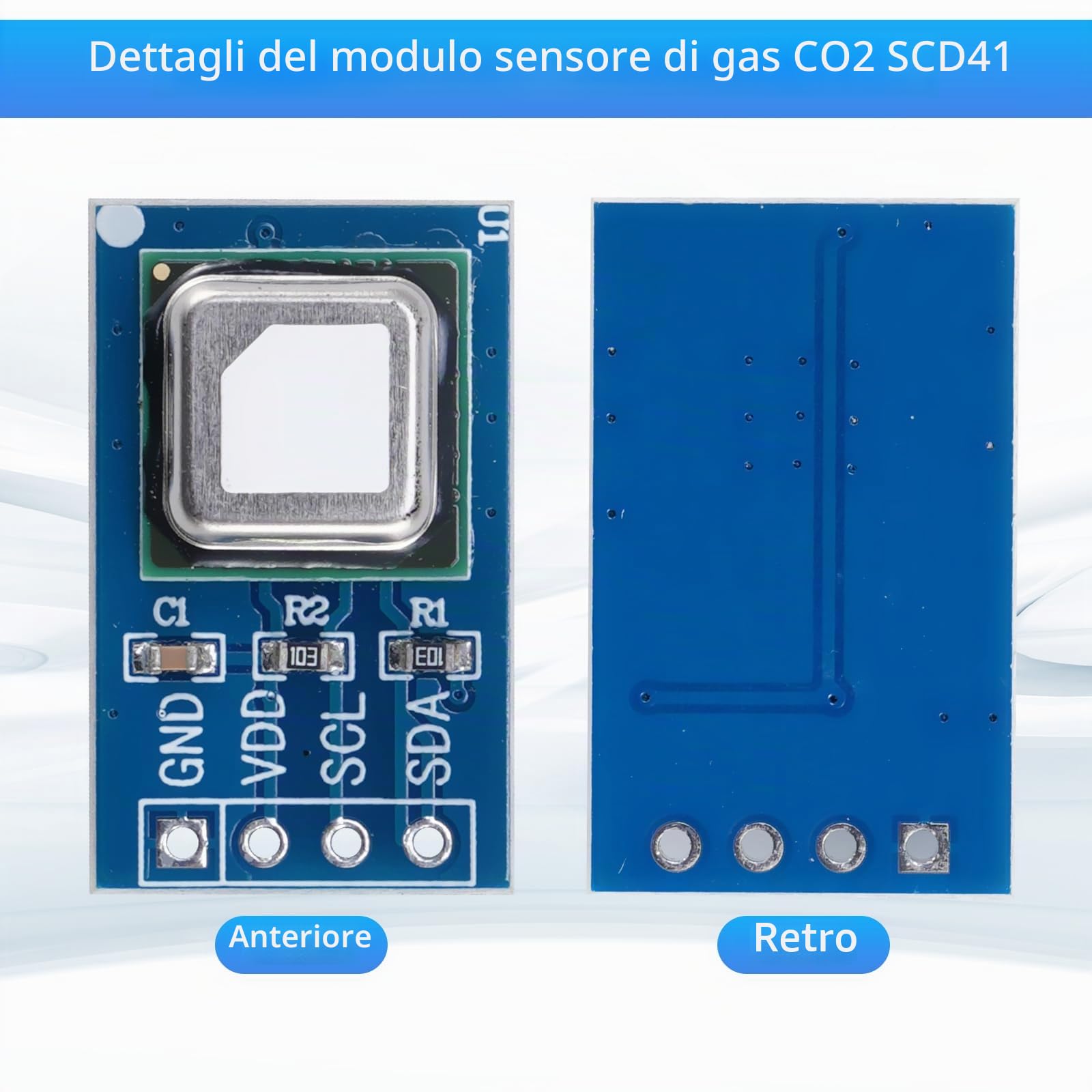 3 moduli di sensore di gas SCD41, modulo di rilevamento di CO2, temperatura e umidità 2 in 1, sensore di controllo della qualità dell'aria, comunicazione I2C, 2,4-5,5 V