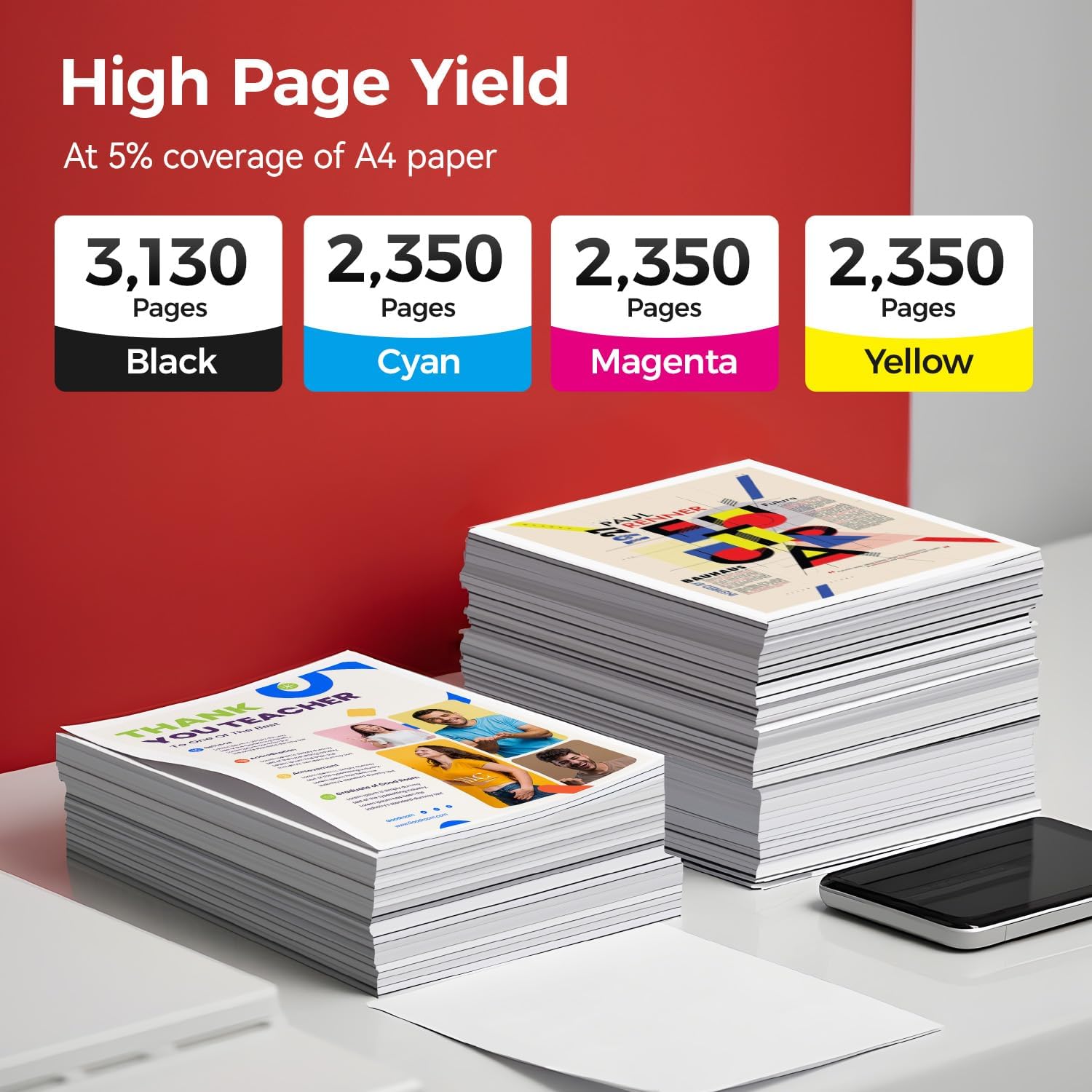 067 067H Toner Cartridge Set 4-Pack MF656Cdw MF654Cdw High Yield Replacement for Canon 067 067H Compatible for Color imageCLASS LBP632Cdw LBP633Cdw MF652Cdw MF653Cdw Printer Black Cyan Magenta Yellow