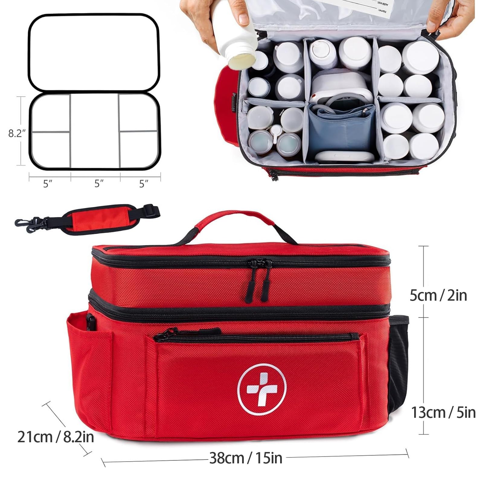 Erste-Hilfe-Tasche,Tragbare Leere Medizinische Medizintasche For Die Reise,Erste-Hilfe-Notfall-Aufbewahrungstasche,Im Fahrzeug, Outdoor-Camping-Reise-Arbeitstasche