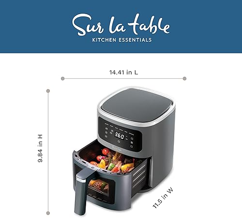 Miniatura 5 de Sur La Table Freidora de aire compacta de 4.2 cuartos de galón - Pantalla táctil LED digital - 6 ajustes preestablecidos