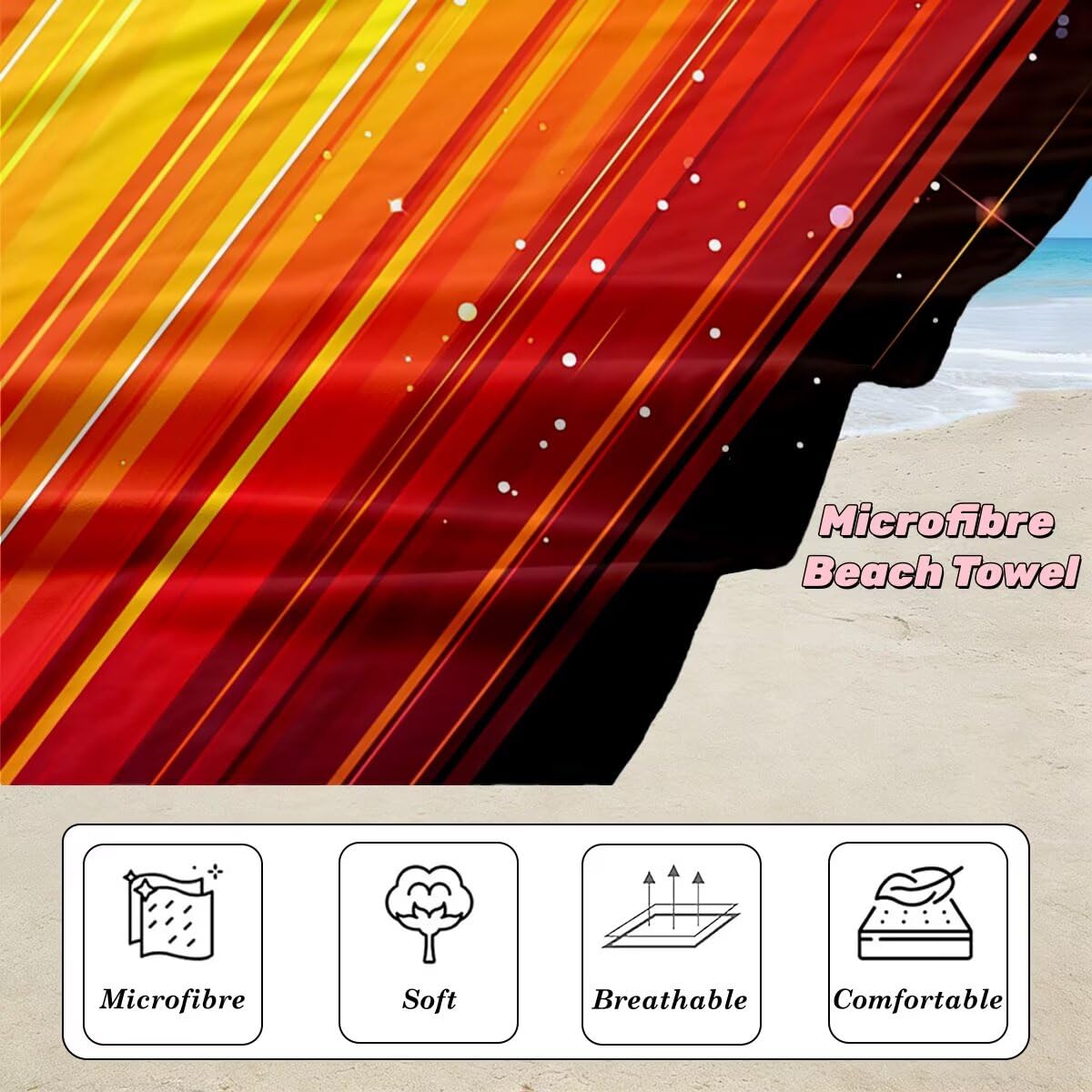 Toalla Playa 100x200 cm, Toalla Gimnasio Microfibra Secado Rapido, Juego de 2 Antiarena Toallas de Playa, Ligera Compacta Toallas Microfibra Grande para Viaje, Regalo Hombre Regalo Mujer (Moda) -5111
