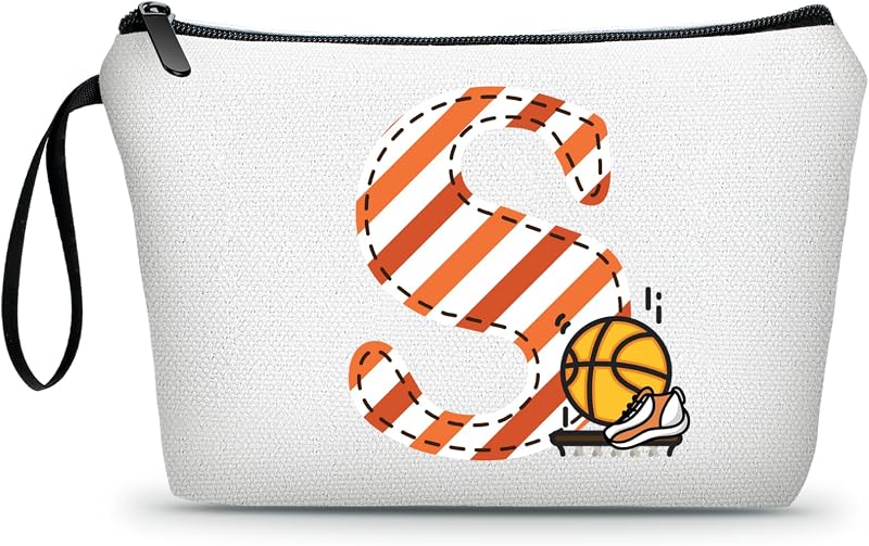 Necessaire de maquiagem ARIOSEY com estampa de basquete, modelo S, 20,07 cm x 5,08 cm x 16 cm