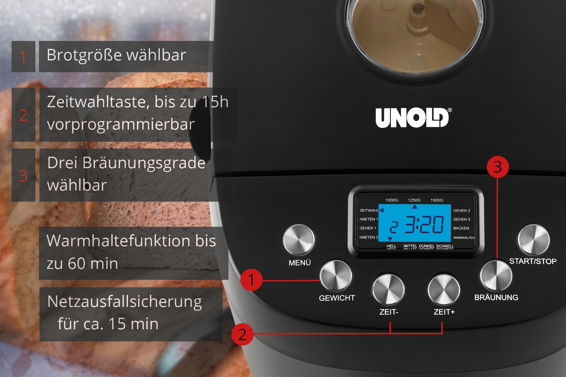 Unold Big Black Backmeister 850w Breadmaker One Size