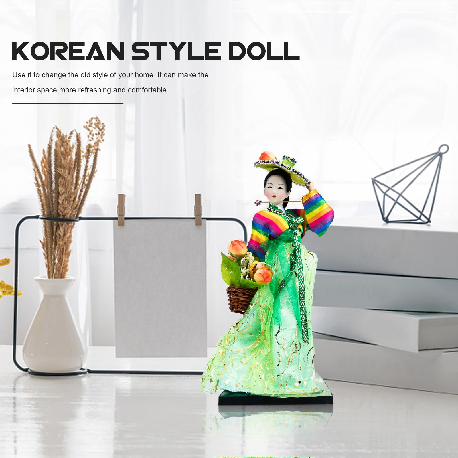 Bambola Coreana da Tavolo 12 Pollici in Resina per Decorazione