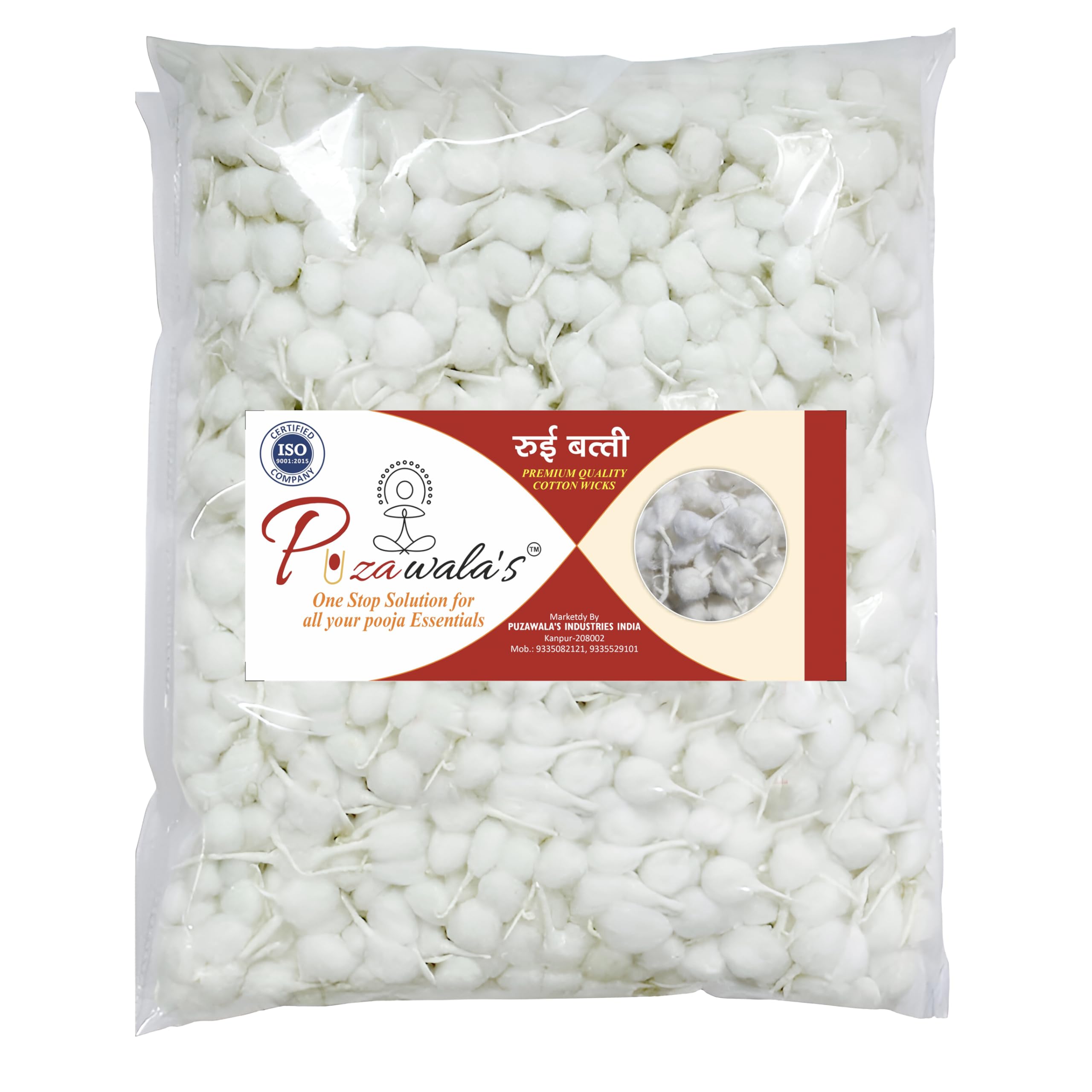 Puzawala's White Phool Pooja Batti 1100 Piece Pack Small Size Round Cotton Wicks GOL Puja Diya Bati Use Arti Prayer-image-39