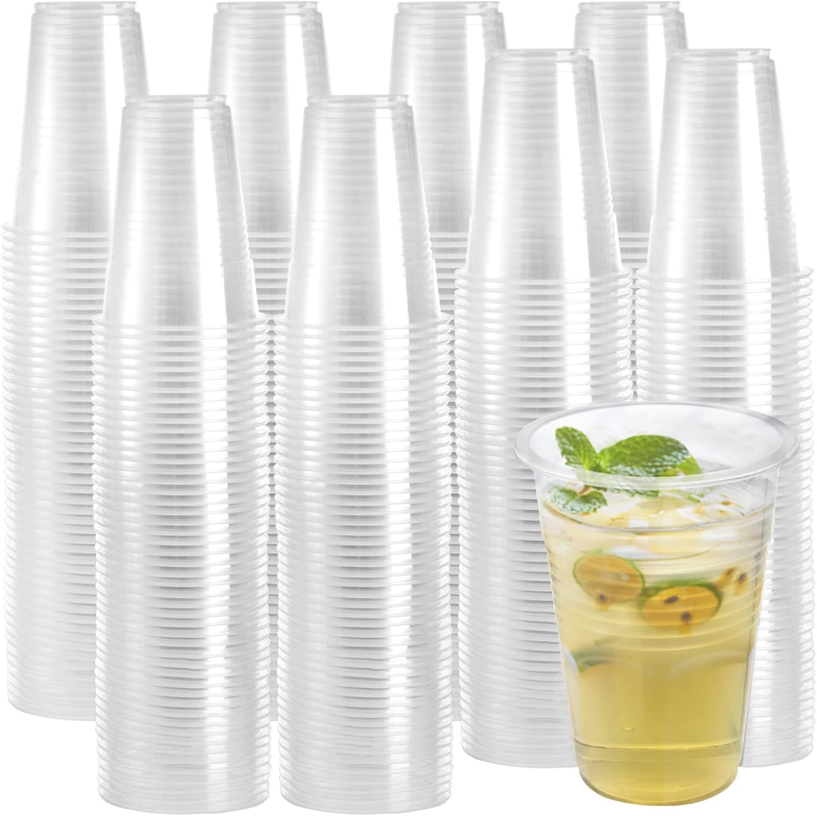 Frcctre 400 Pack 10 oz Clear Plastic Cups, Disposable Plastic Cold Party Drinking Cups Tumblers for Party, Picnic, BBQ, Travel and Events