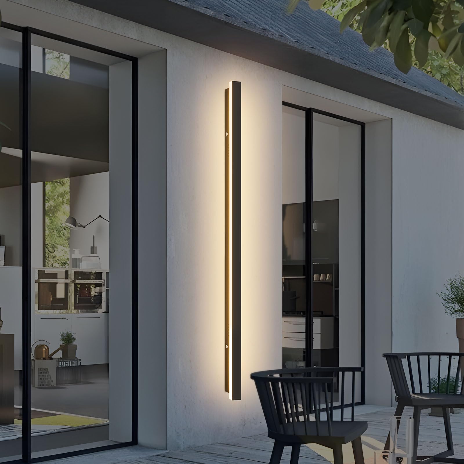Mikeru 60CM Wall Lights, 3000K Warm White Outdoor Wall Lighting 22W External LED Wall Lights LED Indoor Wall Light for Outside Balcony, Interior Lighting Occasions, and Decorations — view 12