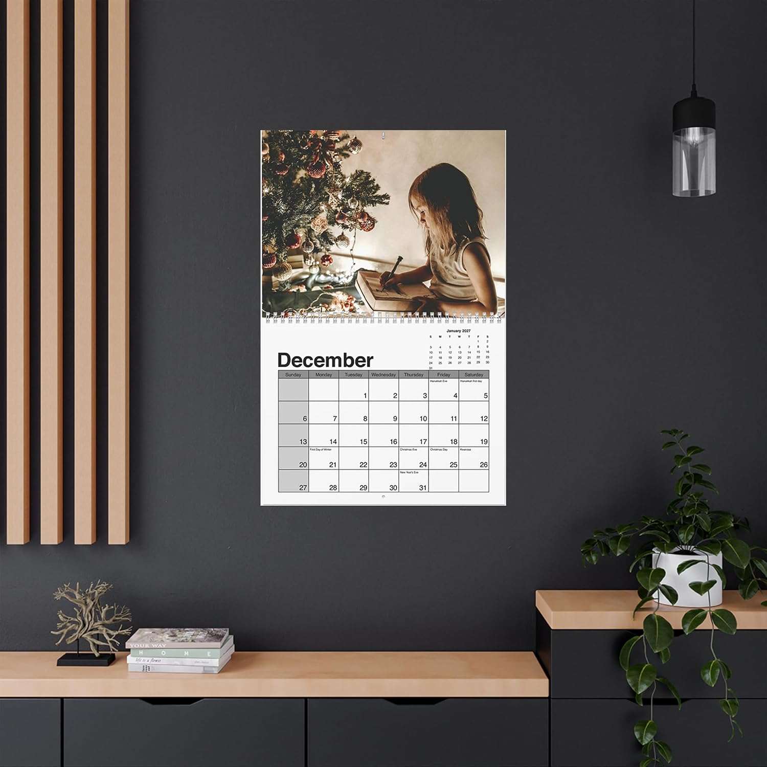Custom Photo Wall Calendar 2026, Personalized 13 Pictures Calendar, New Year Gift, Family Photo Calendar, Memory Keepsake, Customizable Monthly Planner (Next Month Preview, 14x22.5")