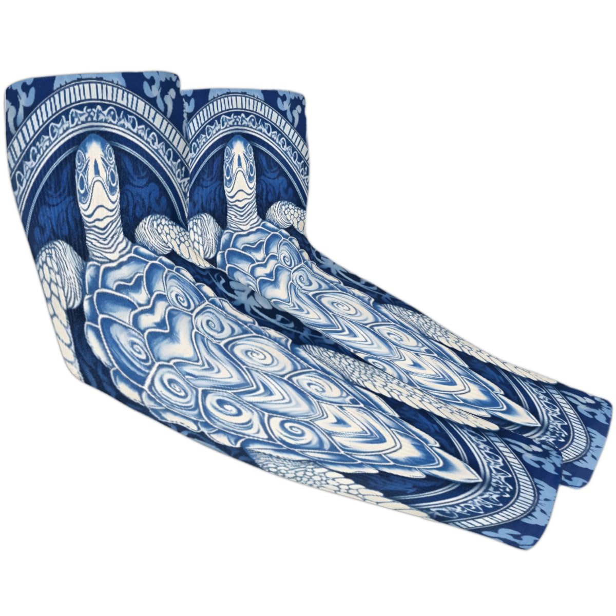 Turtle UV Sun Protection Arm Sleeves, Retro Sea Turtle Gardening Sleeves with Thumb Hole Farm Cooling Arm Sleeves for Women Men