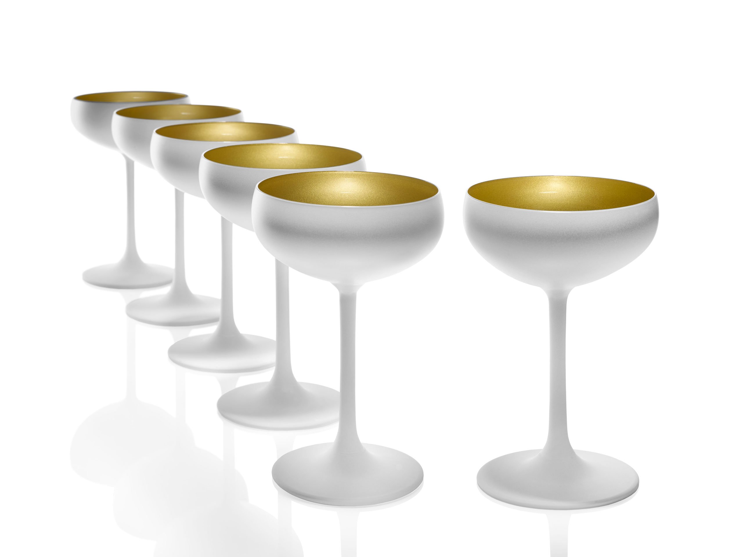 Stölzle Lausitz Bol à champagne en verre Elements, 6 pièces, blanc